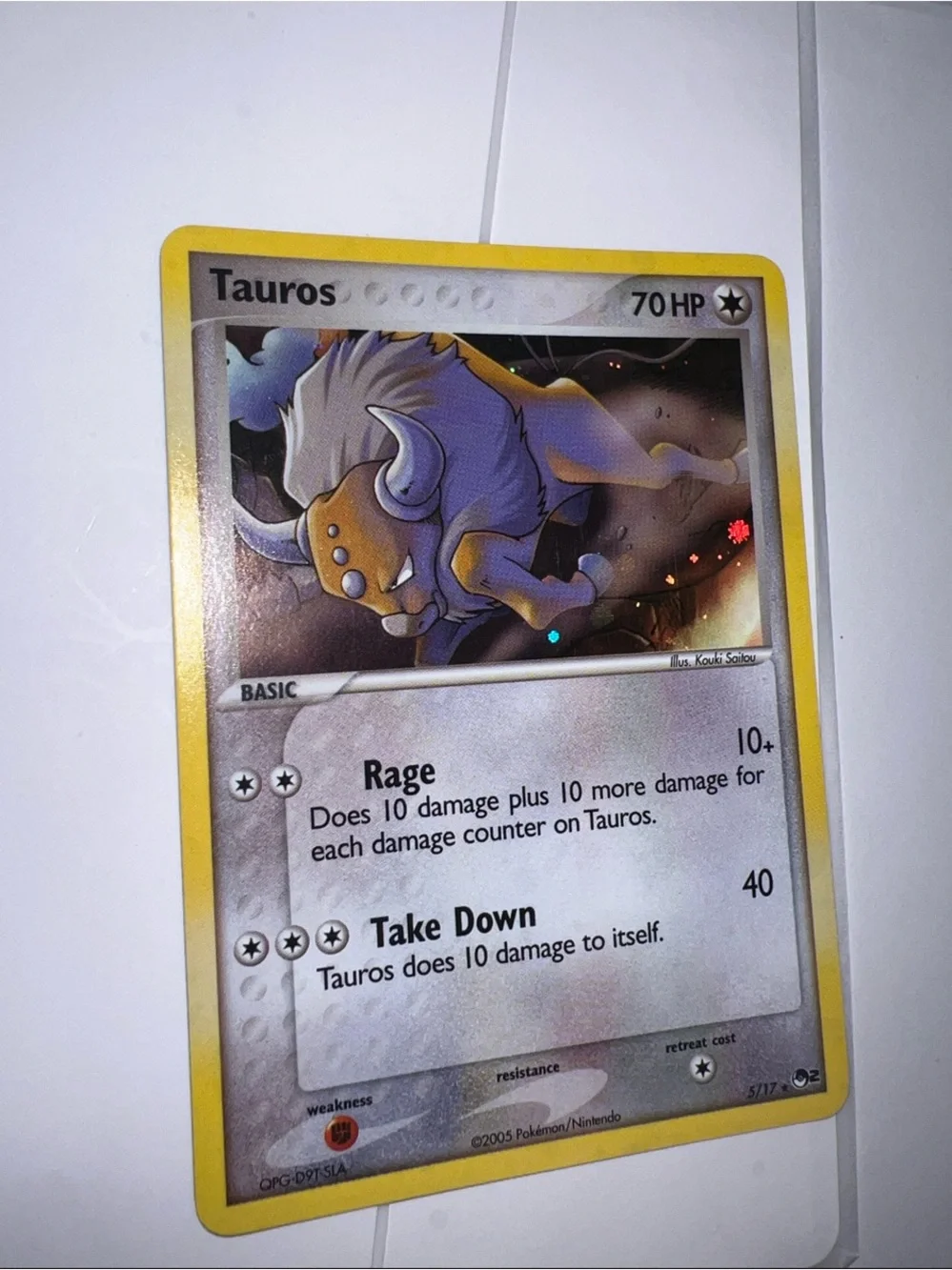 Pokemon Tauros Trading Card – Yellow Border